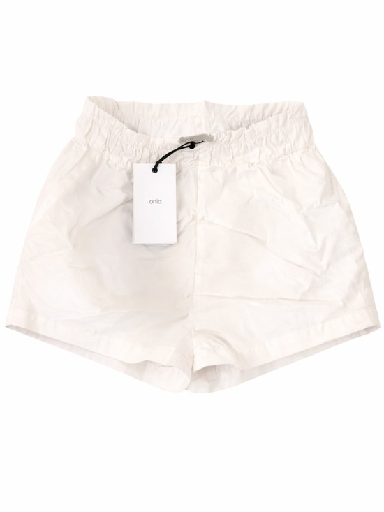 Onia Pants - Onia White Elastic-Waist Women's shorts